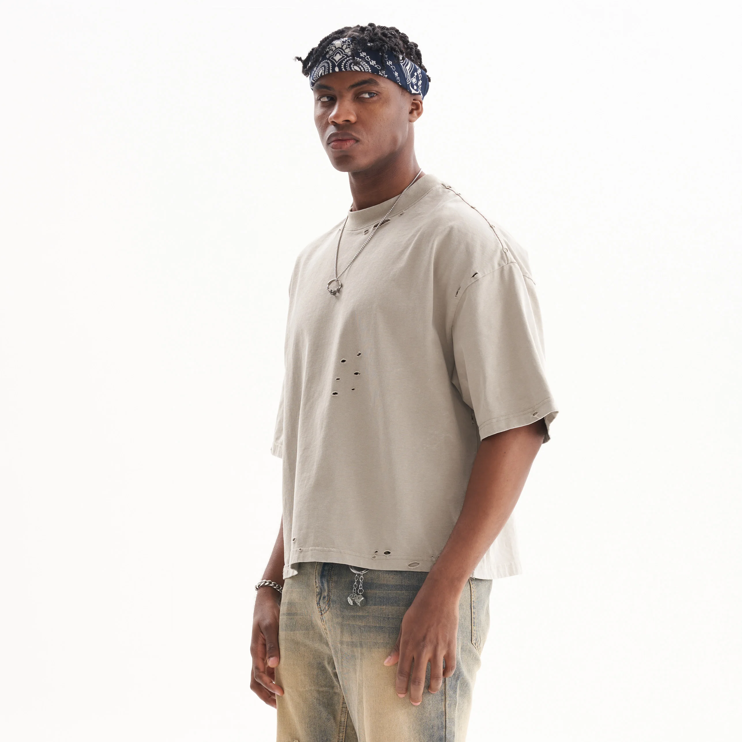 Tシャツ・カットソー Luxury Street Wear washed vintage long tee u.n unisexual Hip Hop Streetwear Men 100% Cotton T-shirts Harajuku