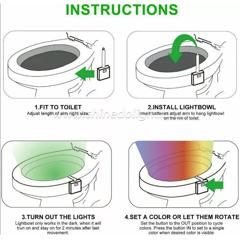 16 Colors Waterproof Smart Motion Sensor Toilet Light Human Induction Led Night Light Toilet Bowl Light for Bathroom WC Washroom