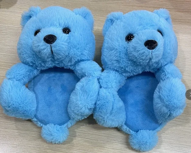 Новые поступления, красочные тапочки в форме плюшевого медведя для детей и взрослых, обувь с открытым носком в виде медведя, плюшевые тапочки в форме животных, детские тапочки в форме плюшевого медведя
