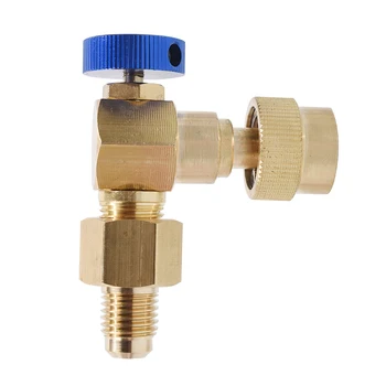 R22 90 Degree Safety Valve Liquid Brass Valve Internal & External Wire With R22 Adapter Tools For Air Conditioning Parts