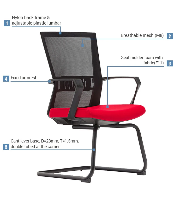 Cheemay Ergonomic Visitor Sled Base Office Conference Room Chairs For
