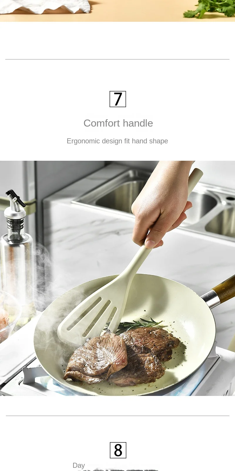 product 5 piece daily kitchen silicone utensil set non stick magnetic suction kitchenware including cooking shovel utensil-15