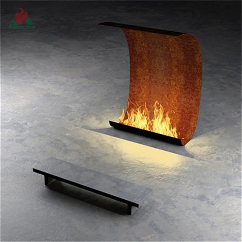 Стальная газовая яма corten, наружные пожарные ямы, газовая горелка, газовая внутренняя пропана