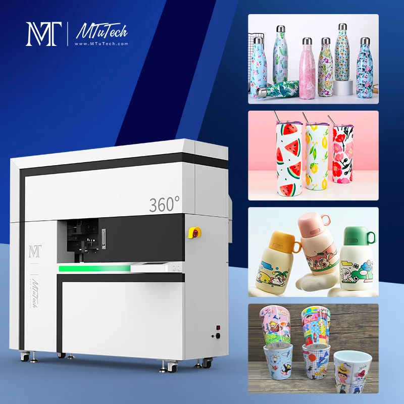 MTuTech New Released Digital 360 Degree UV Cylinder Printer Used for Tumbler Baseball Golf Ball Printing
