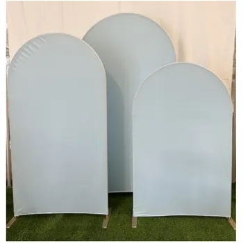 Chiara Arched Backdrop Stand Cover 3PC Baby Blue Polyester Elastic Circle Birthday Party Baby Shower