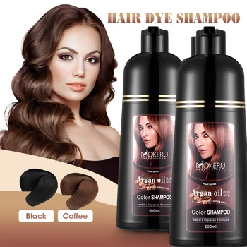 Mokeru Natural Argan Oil Hair Color permanent hair dye shampoo for women white hair dyeing