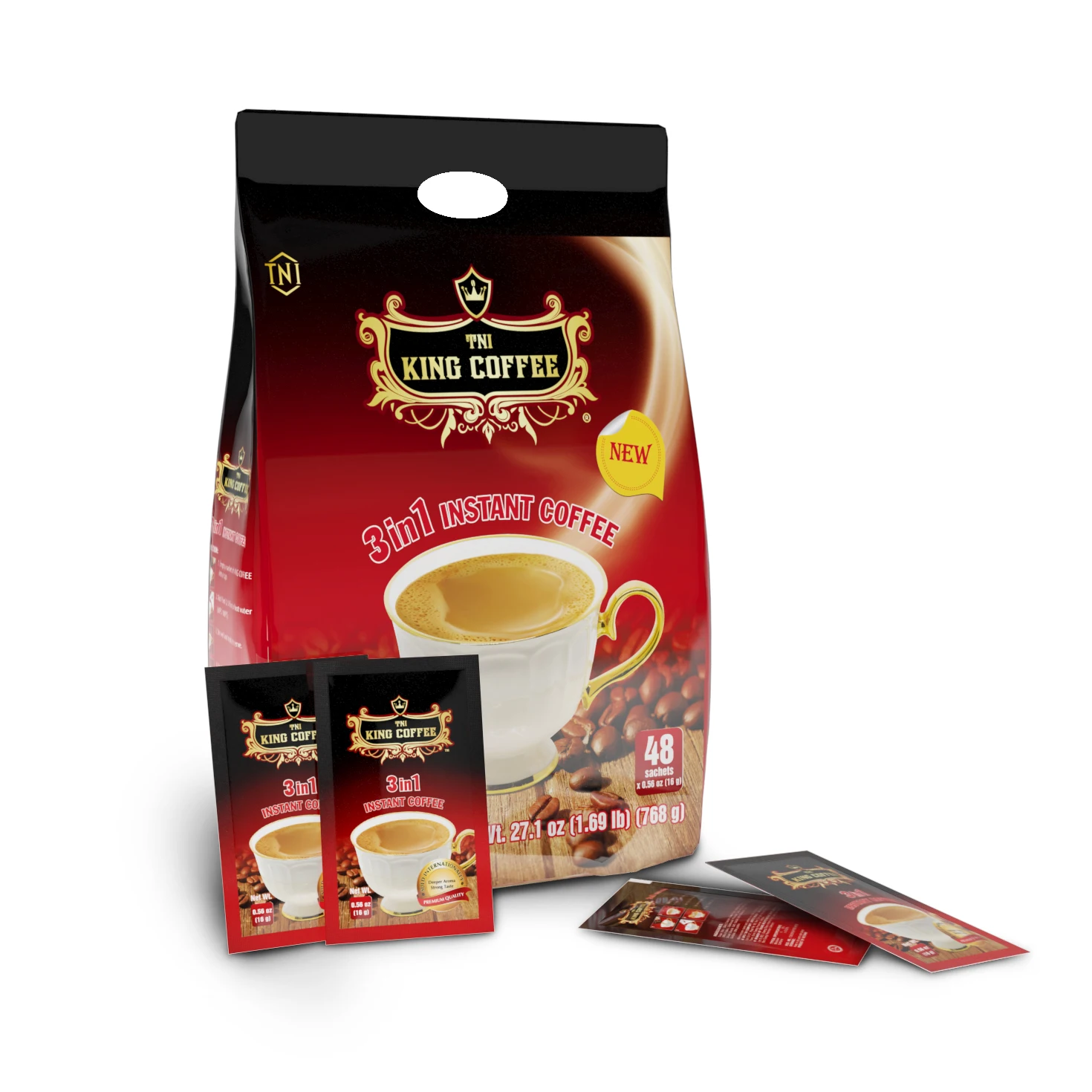 King Coffee Top Selling 48 Sachets/bag 3in1 Instant Coffee Vietnamese