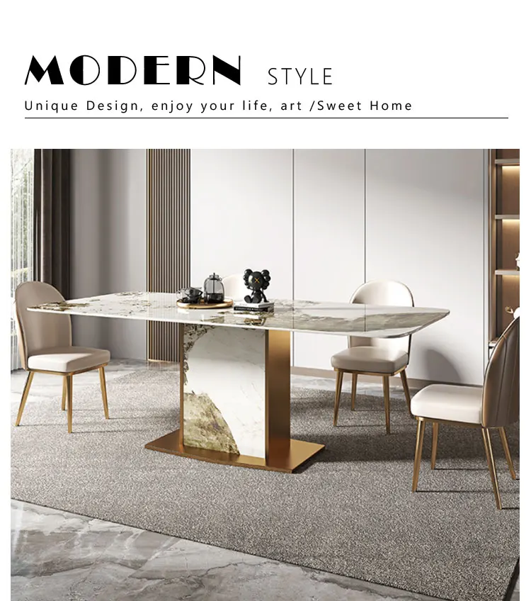 Home Furniture Unique Design Dining Table Set With Chair For Villa