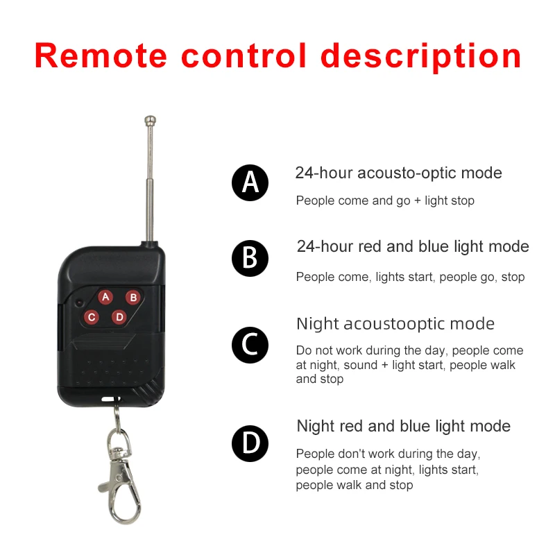 Solar Intelligent Remote Control Alarm With Sound Lights to Repel Animals and Anti Thief Outdoor Waterproof Bird Repeller