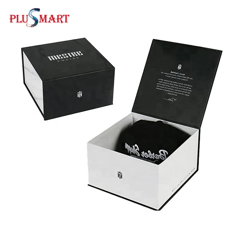 Custom Black Magnet Packaging Cap Shipping Box Hip Hop Cap Baseball Hat  Gift Boxes