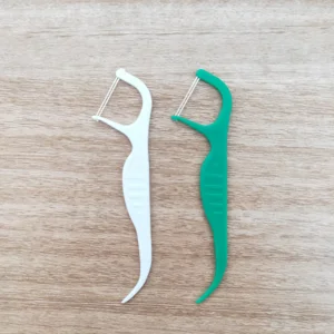 Daily Care CE ISO FDA Extra Grip Dual Flosser 50pcs Per Bag Dual-action Dental Floss Picks Floss Stick Two Line