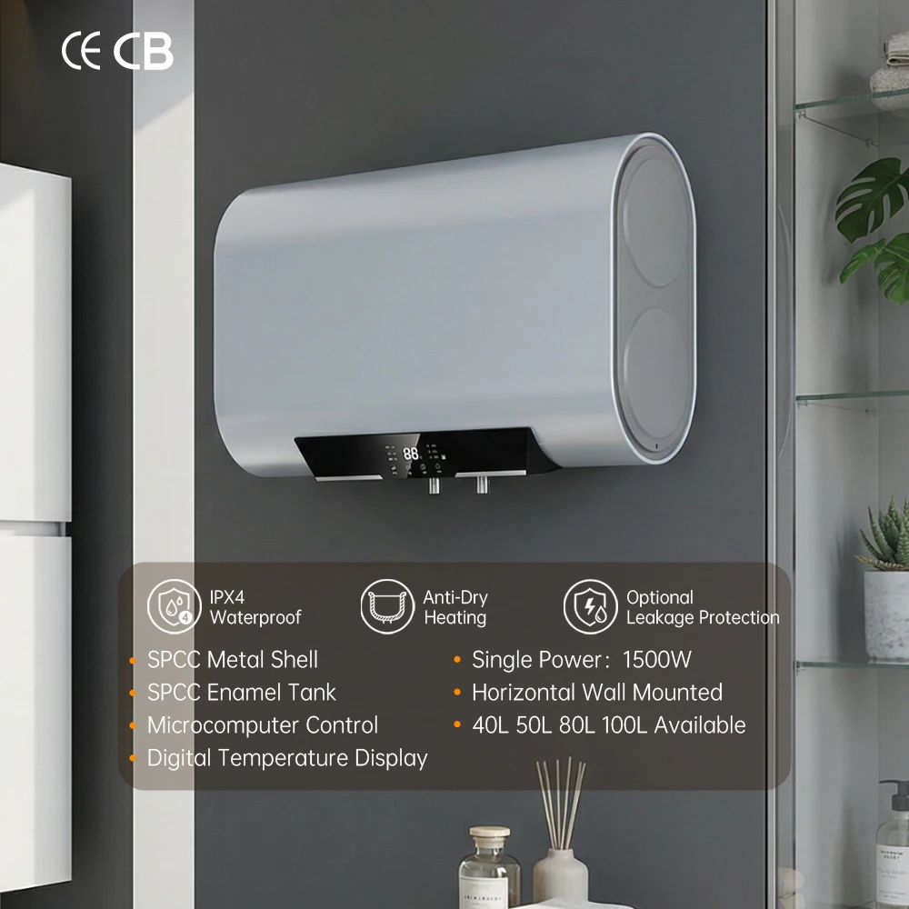 Custom EU CB CE Certified Wall Mounted Multi Mode 60L Home Hotel Apartment Storage Electric Water Heater