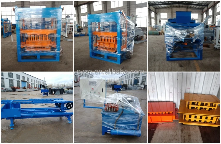 QT4-20 Semi Automatic Hydraulic Hollow Concrete Paving Brick Making Machinery Cement Block Moulding Making Maker Machine 4500