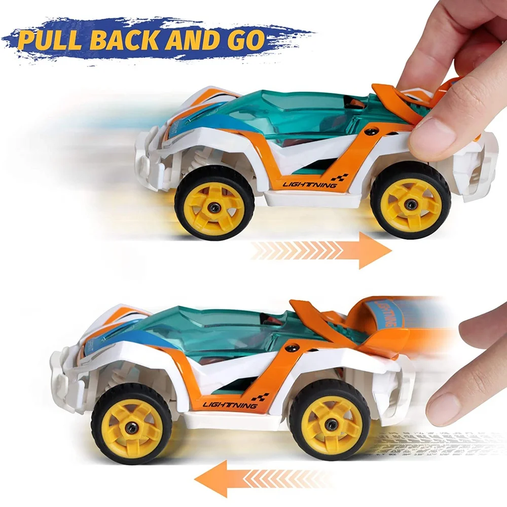 New Design Kids Educational Pull Back Car Diecast Alloy Vehicles Disassembly Toy Model Car with Body Shell Interchangeable