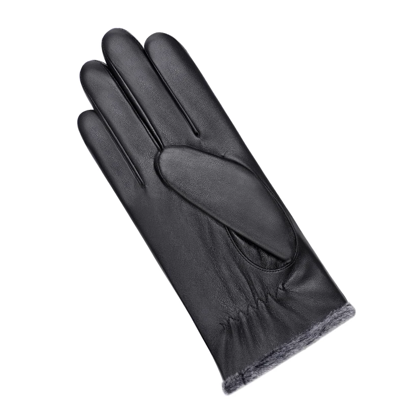 Gentlemen Faux Leather Warm Winter Man Outdoor PU Gloves