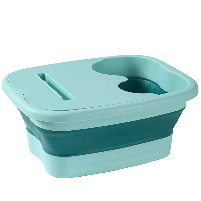 Foldable Foot Tub with Cover Creative Household Massage Foot Basin Portable Outdoor Travel Foldable Foot Basin