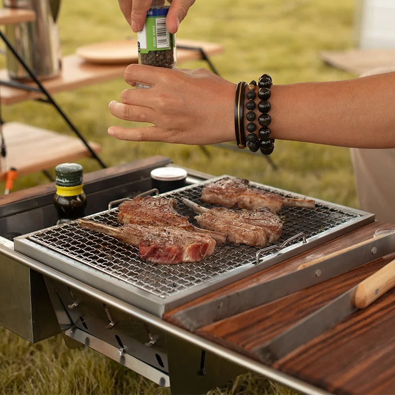 Naturvandring udendørs camping Picnic Folding 304 Rustfrit stål Kulbål BBQ Grill