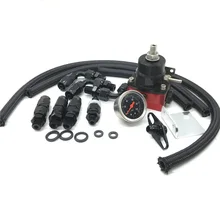 LR AUTO Racing Adjustable FPR 0-140 Psi Oil Gauge Hose Kit Fuel Pressure Regulator