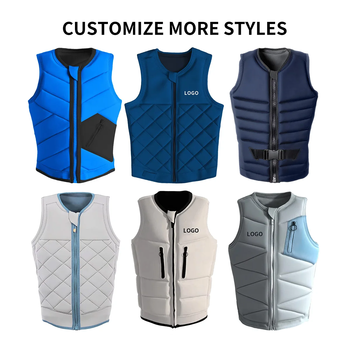 Tilpasset voksen wakeboard støtvest for menns og kvinner sitt svømmelivst vest EPE-skum båtfart raftering PFD neopren livvest