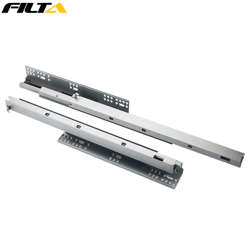 Filta Hardware China Factory Telescopic Self Closing Heavy Duty Soft Closing Undermount Drawer Slide
