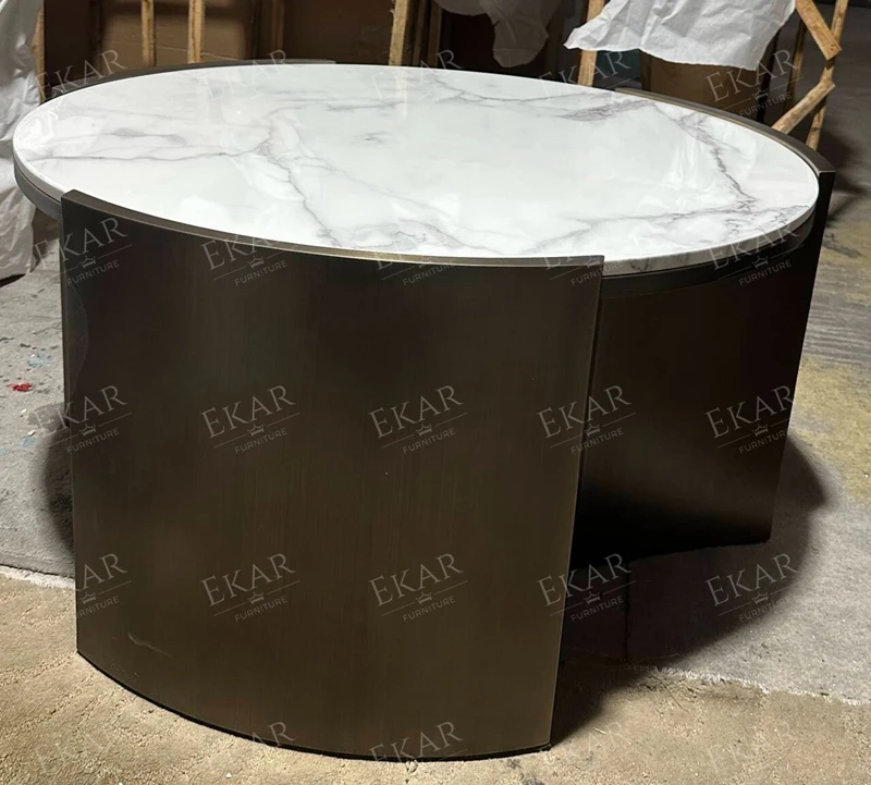 product modern round coffee table with marble top and metal base for living room-65