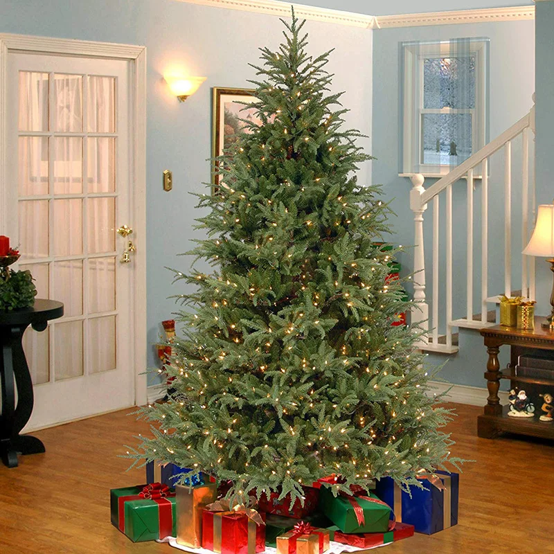 Pre-Lit Artificial Feel Real High-grade PE Christmas Tree 6FT/7FT/8FT Source Factory Customization