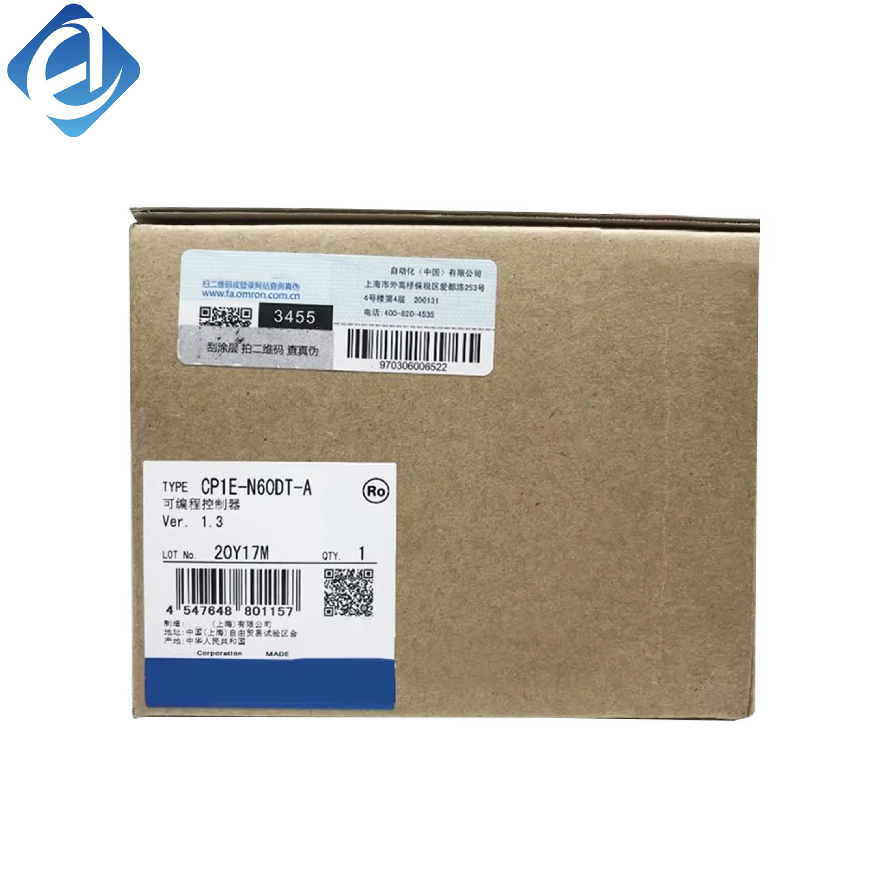 New Original Omron CP1E-N60DT-A PLC with 60 I/O points and transistor output. It delivers rapid response, easy programming and strong anti-interference. Ideal for small machinery, production lines and general industrial automation control.