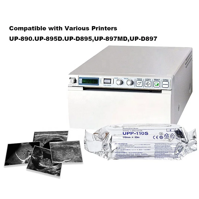 High Gloss Medical a Grade Upp-110hg Medical Ultrasound Original 110s Black White Print Efd Ecg Type v Thermal Paper Roll