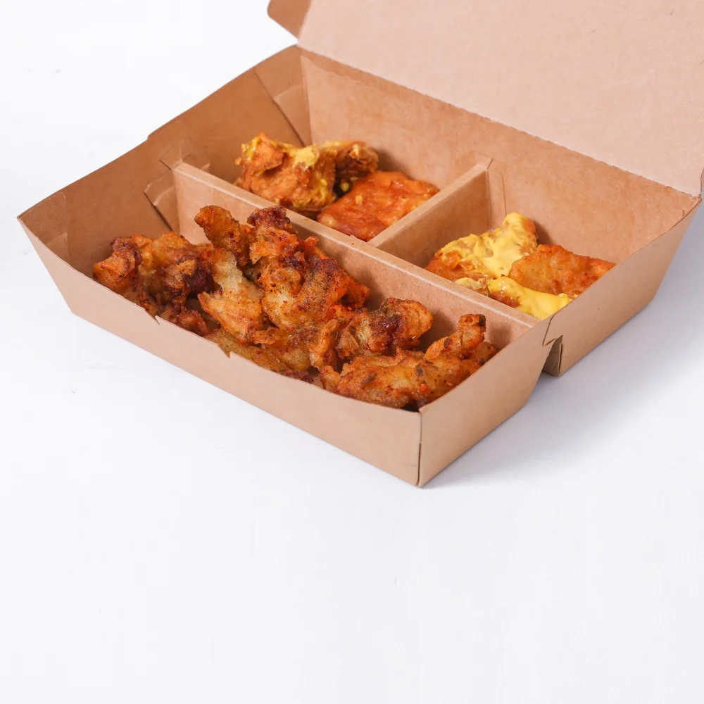 stock disposable restaurant kraft paper chicken box fast food