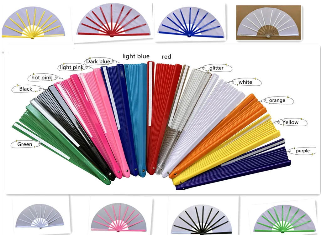 Clack Fan Ribs 10 Inch 13 Inch Big Sublimation Blanks Clack Fans PLASTIC RIBS KONG FU ...
