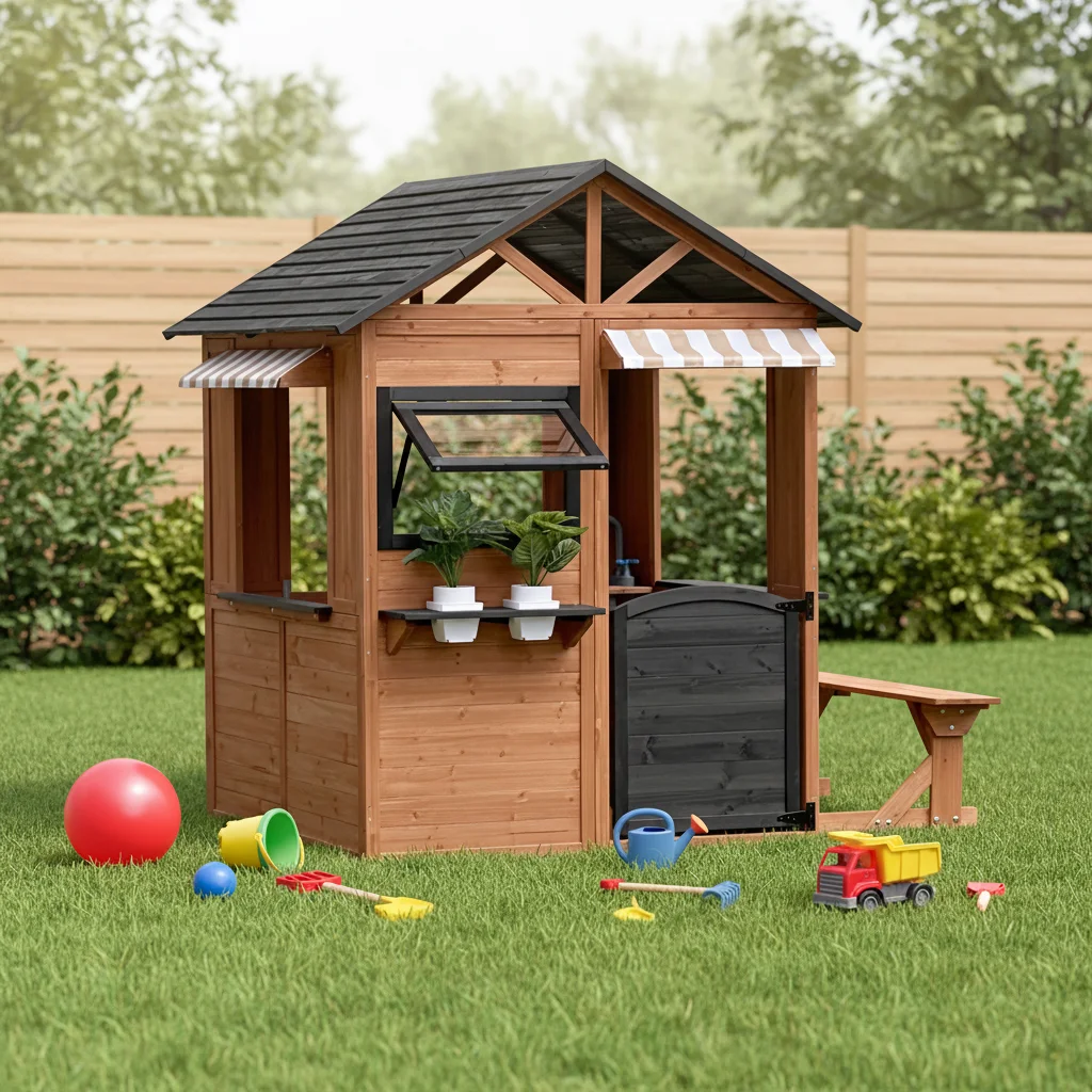 Eco-friendly Outdoor Playhouse Wooden Playhouses for Kids
