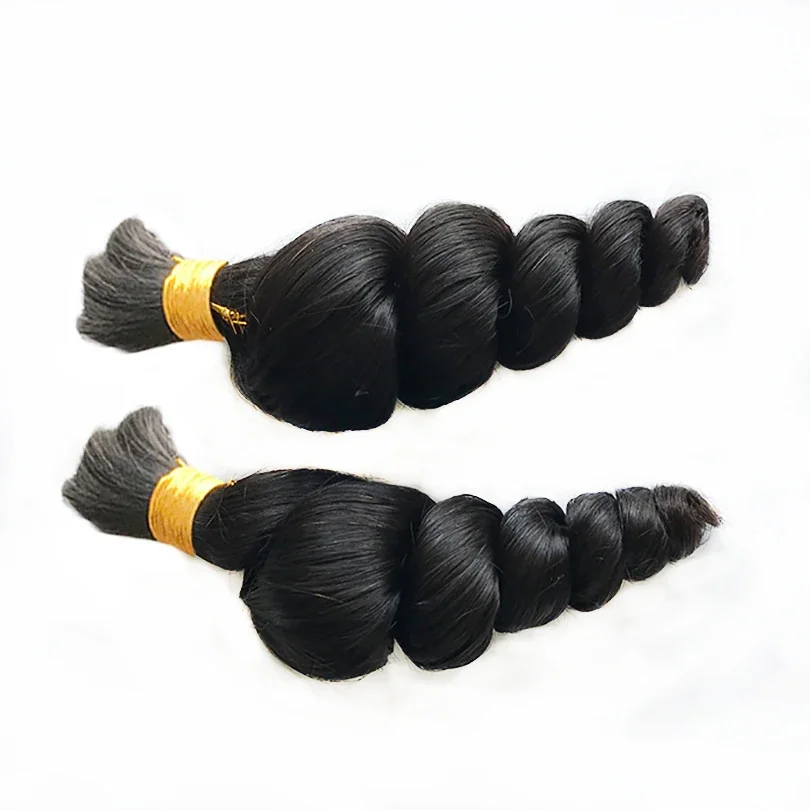 Bulk Human Hair For Braid Wet And Wavy Malaysian Remy Hair Bulks Extensions Bundle For Braiding Natural Color_voghion.com