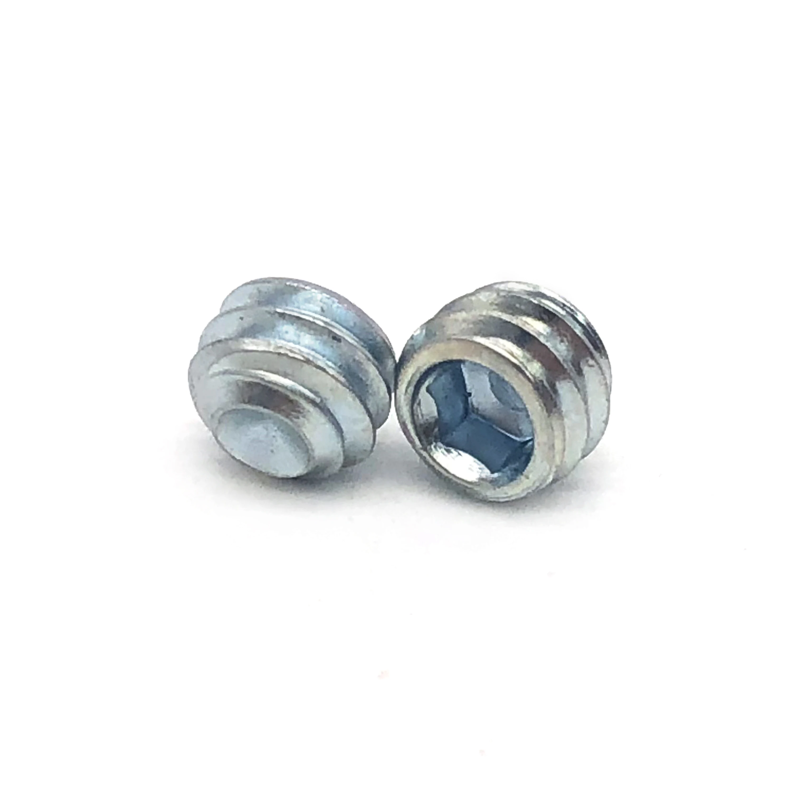 Juego de tornillos de acero inoxidable 304, m&aacute;quina sin cabeza, juego de tuercas hexagonales con extremo c&oacute;ncavo con punto de cono DIN914 m4