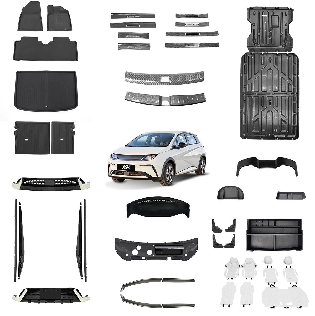 Auto Exterior Accessories for BYD Dolphin Body Kits ABS Cover Carbon Fiber Accessory Factory Customized Direct Sales