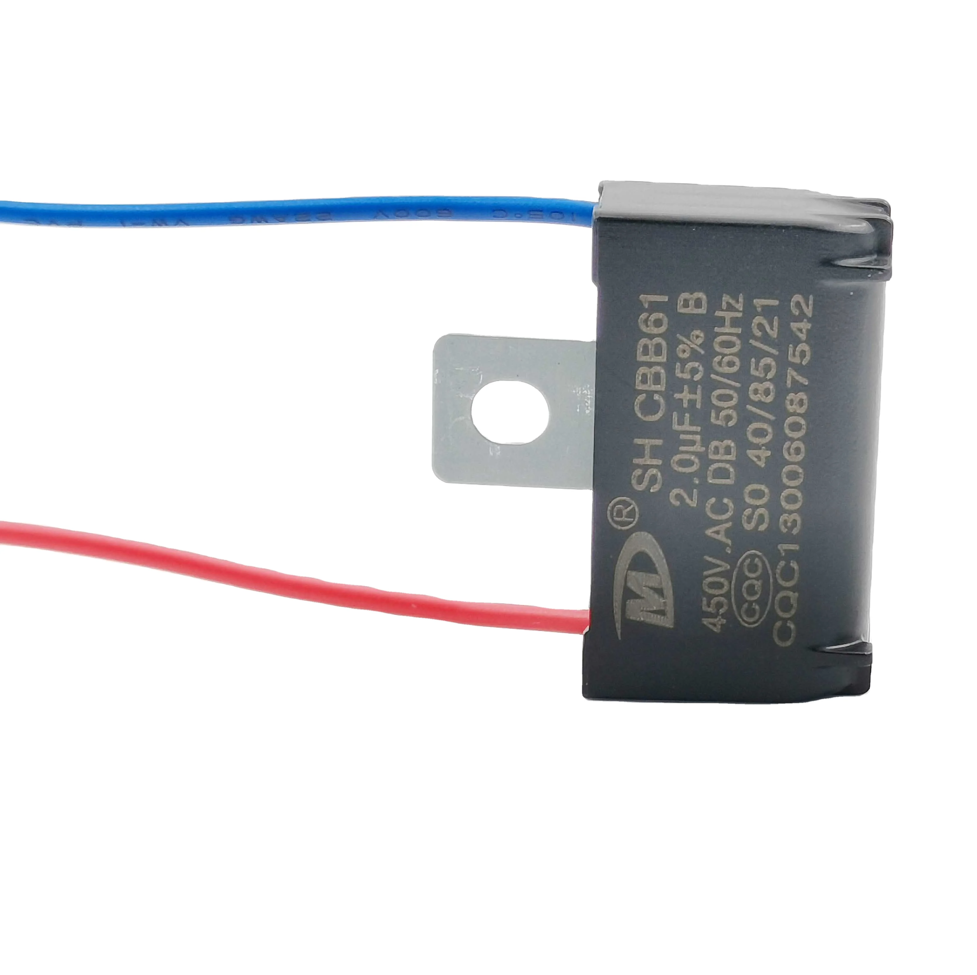 Smiler cbb61 Chip Capacitor Factory 20uf 400v CBB61 AC Starting Capacitors with Wires 450V Motor Original Manufacturer Datasheet