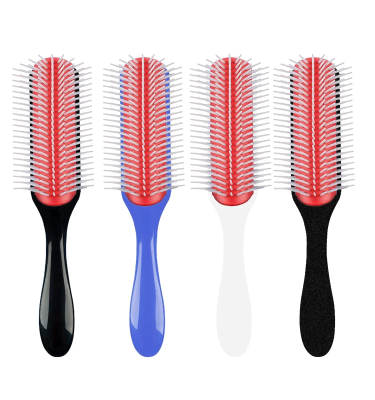 Denman Styling Curling 9 Row Hair Brush Private Label Detachable Hair Brush Plastic Paddle Detangling Massage Brush