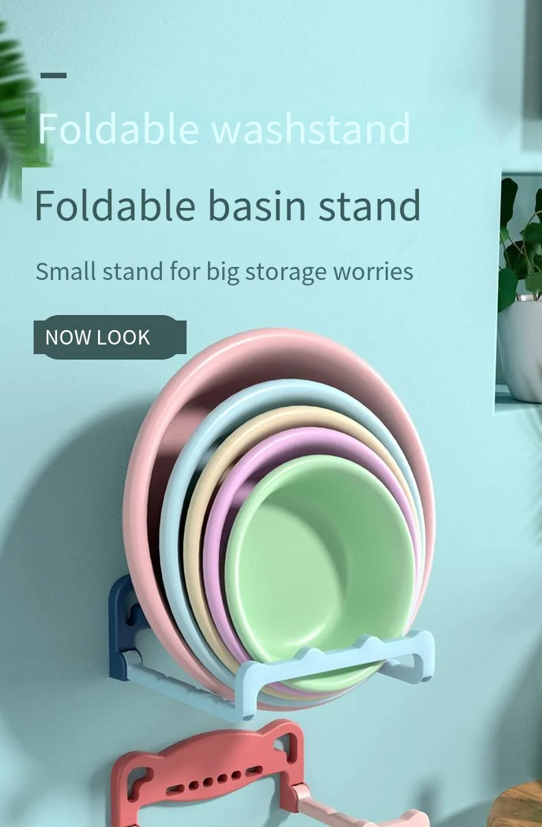 Perforation-free basin rack Wall hanging Bathroom shelving Bathroom Toilet Basin storage rack Household multi-scene use supplier