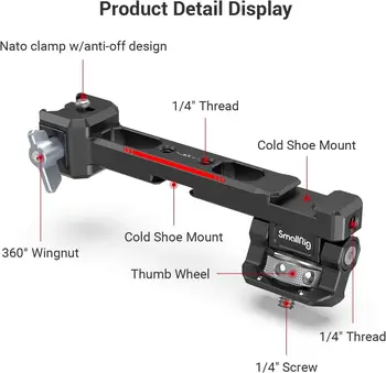 Smallrig Adjustable Camera Monitor Mount with Nato Clamp for Dji RS 2 / Rsc 2 / RS 3 / RS 3 PRO -3026