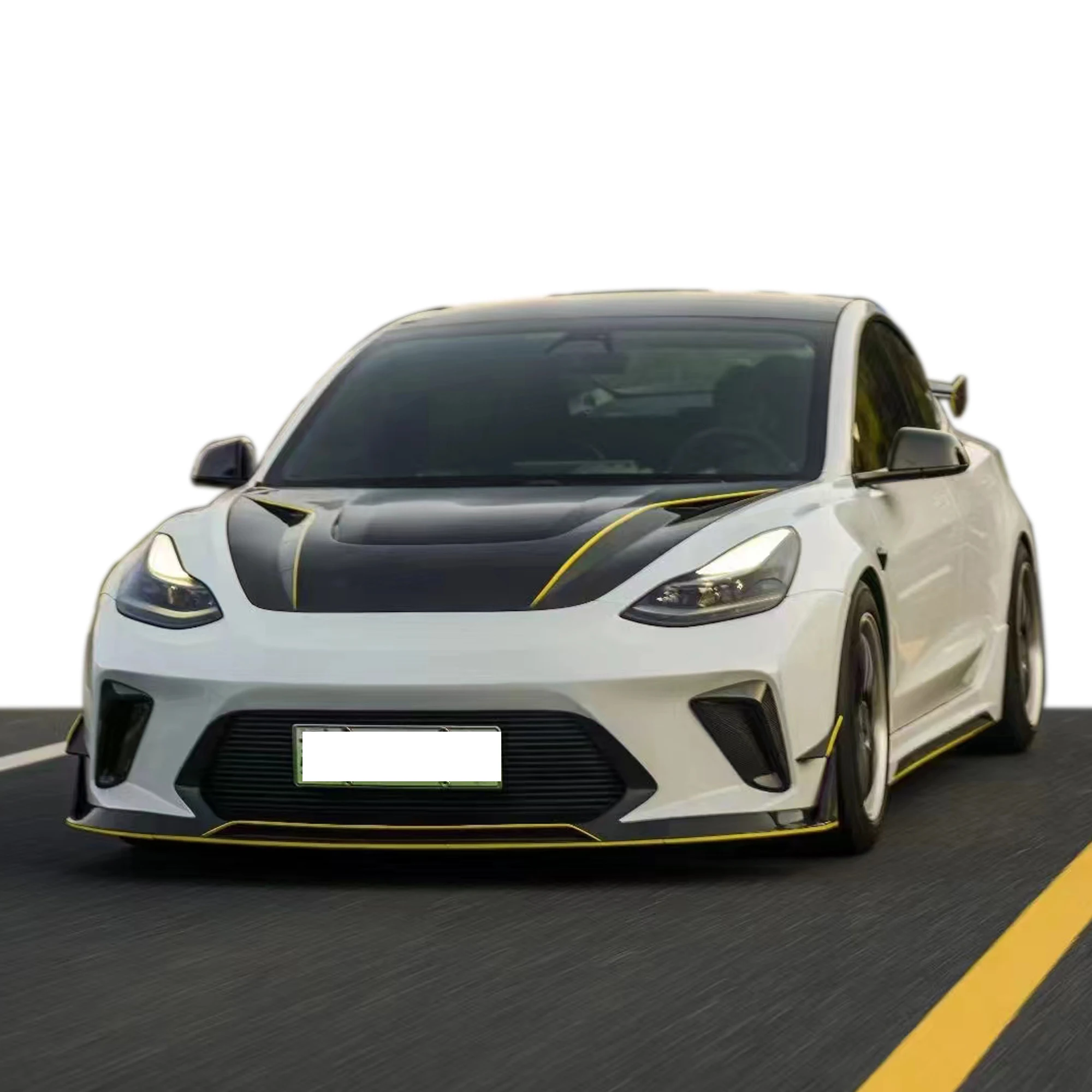 Robot Design Bodykit for Tesla Model 3 Hacker Style Front Bumper Rear Bumper Side Skirts and Hood for Tesla Model 3 Body Kit