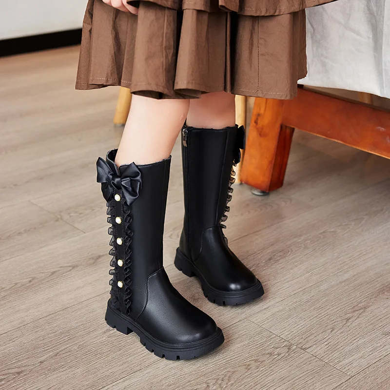Sweet Girls Knee-high Pu Leather Winter Boots Baby Ugg Boots