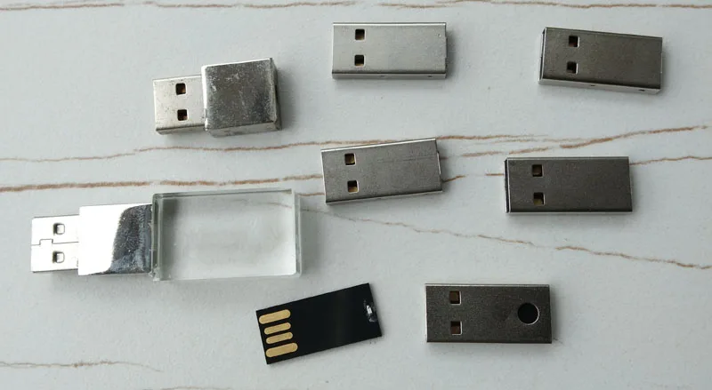 Customized Micro Pendrive UDP Chips with Metal Sleeve and Colorful LED for Glass Crystal USB Flash Memory Sticks Pen Drive