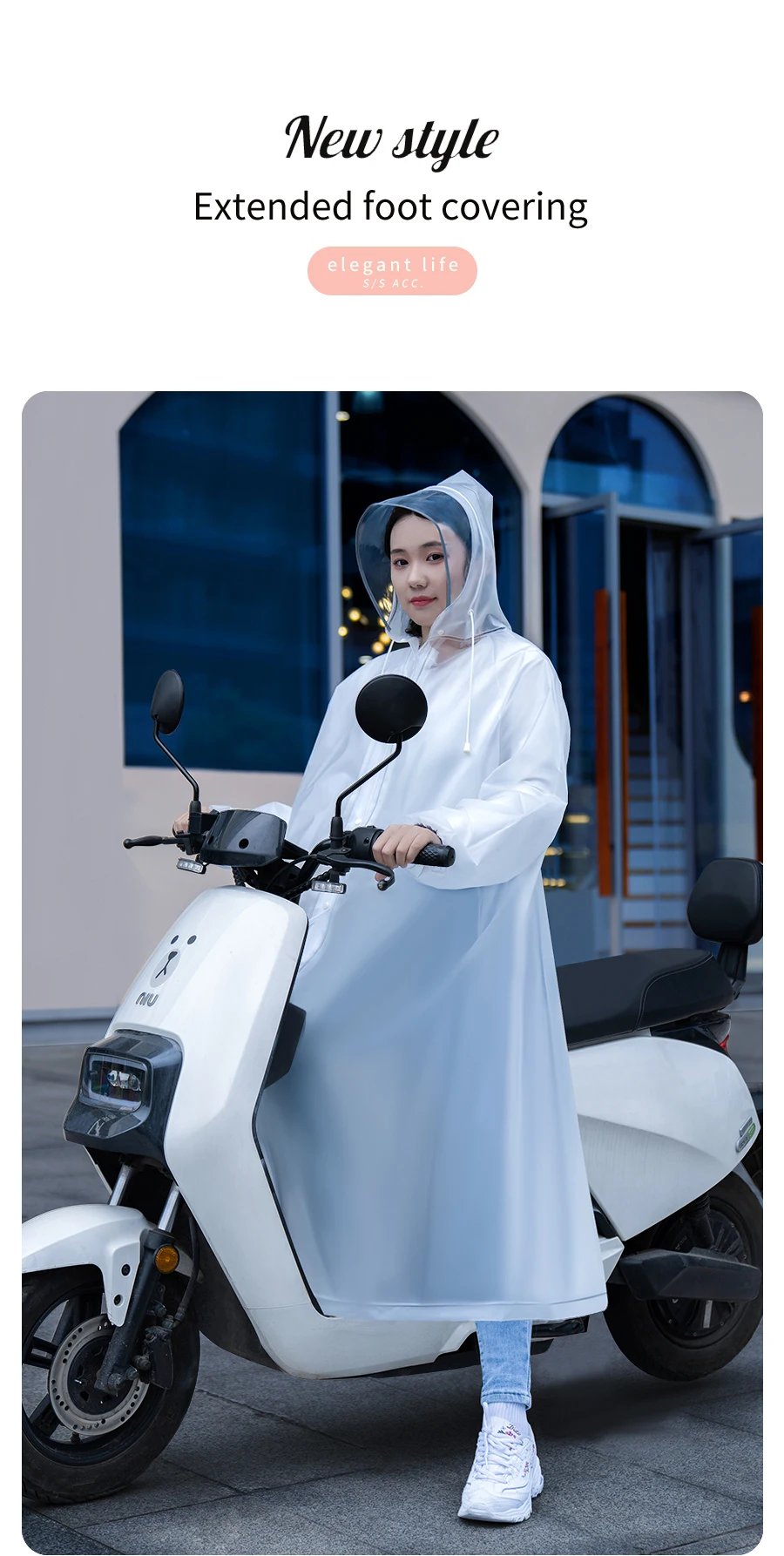 custom unisex Raincoat long full-body modern female single electric battery car adult rain coat one-piece supplier