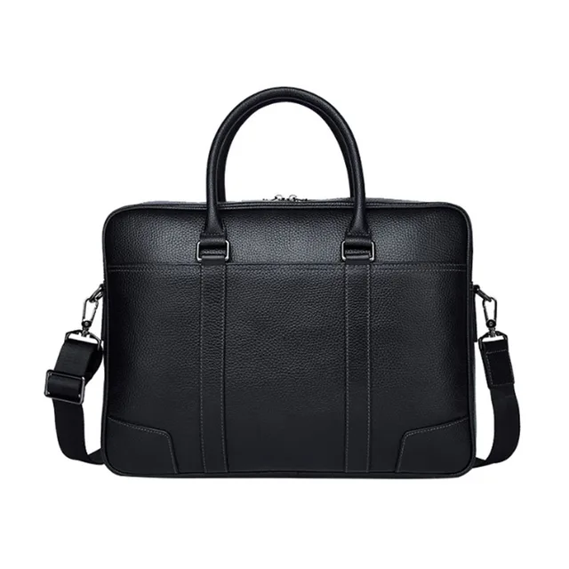 Genuine Leather Men's Briefcase - 15-inch Laptop Bag, Large Capacity Business Handbag for Travel