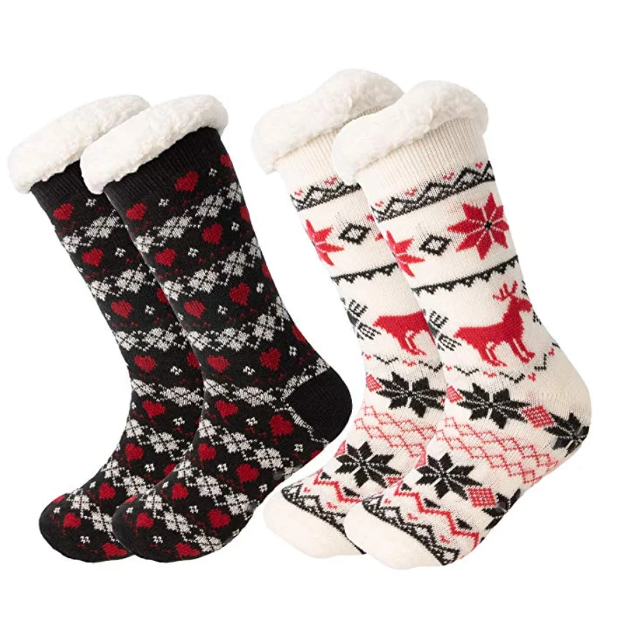 Womens Winter Fluffy Socks Sherpa Fleece Lined Comfort