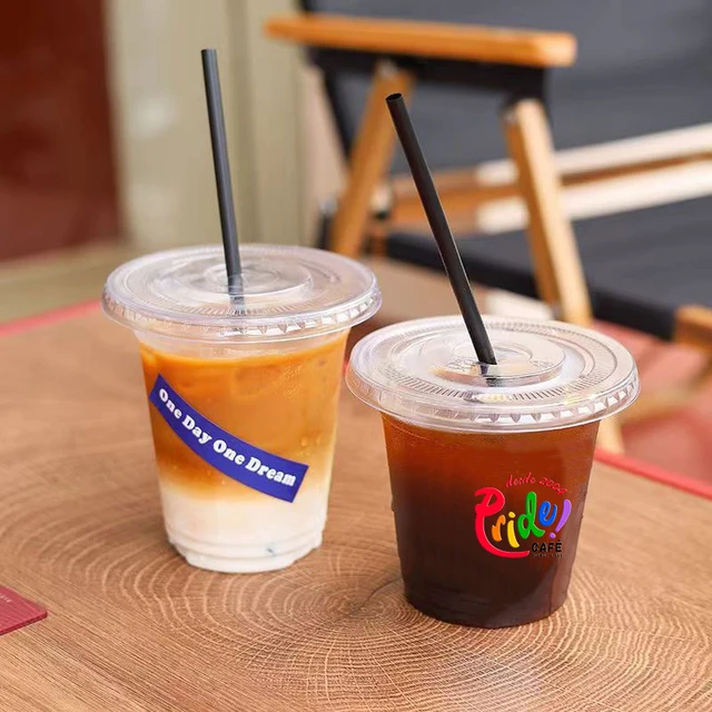 Disposable 93 Caliber Coffee Cup with High Transparent PET for Cold Drink for American Latte