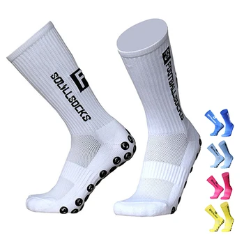 New Style Calcetines De Deporte Football Round Silicone Suction Cup Grip Anti Slip Soccer Sports Men Custom Compression Socks