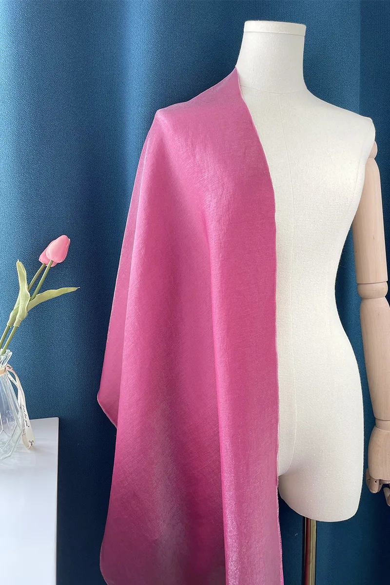 Frost Like Glass with Multiple Colors Bright Silk Luster Micro Pleated Silk Linen Satin Linen Fabric Cotton Linen Fabric