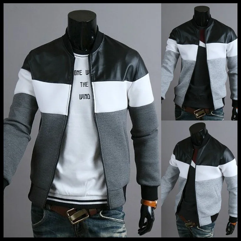 Fall Spring trend ing Patchwork Cardigan hoodie zipper jacket for men_voghion.com