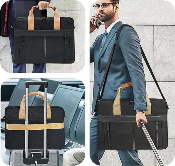 product waterproof fabric stylish briefcase large case laptop sleeve case shockproof form business carrying cover bag-33