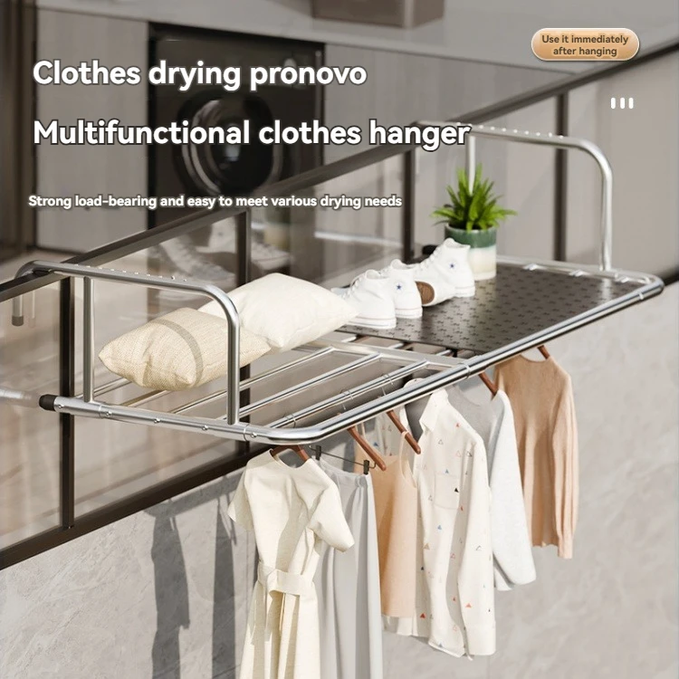 Adjustable Folding Stainless Steel Balcony Drying Rack for Window